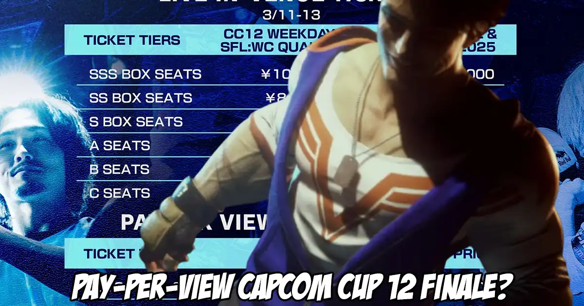 Capcom announces that Capcom Cup 12 Finals stream will be a pay-per-view event