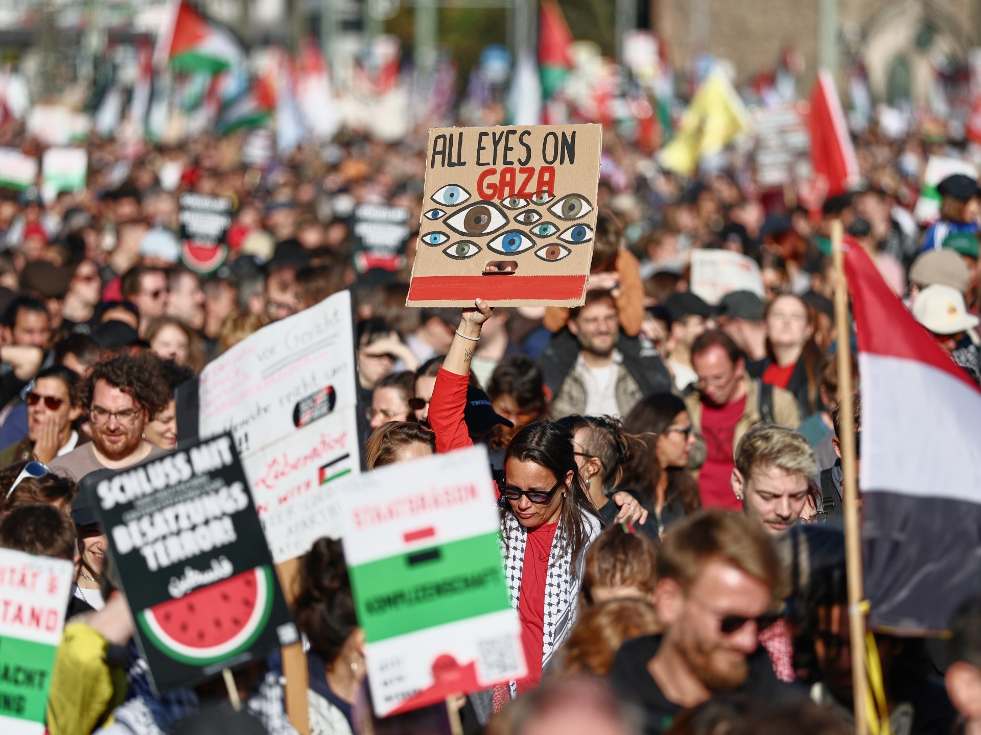 Tens of thousands rally in Berlin against German support for Israel | Israel-Palestine conflict News