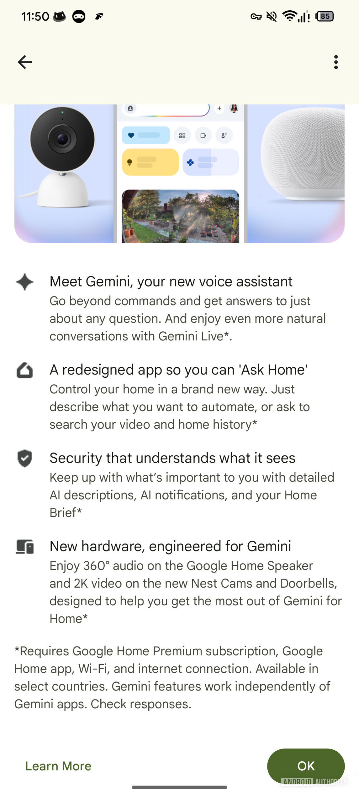 Gemini Google Home new screen Home Brief AssembleDebug