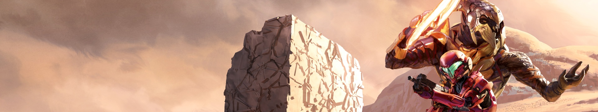 Banner crop of Halo: Outcast's cover art with the Arbiter and Spartan Vale
