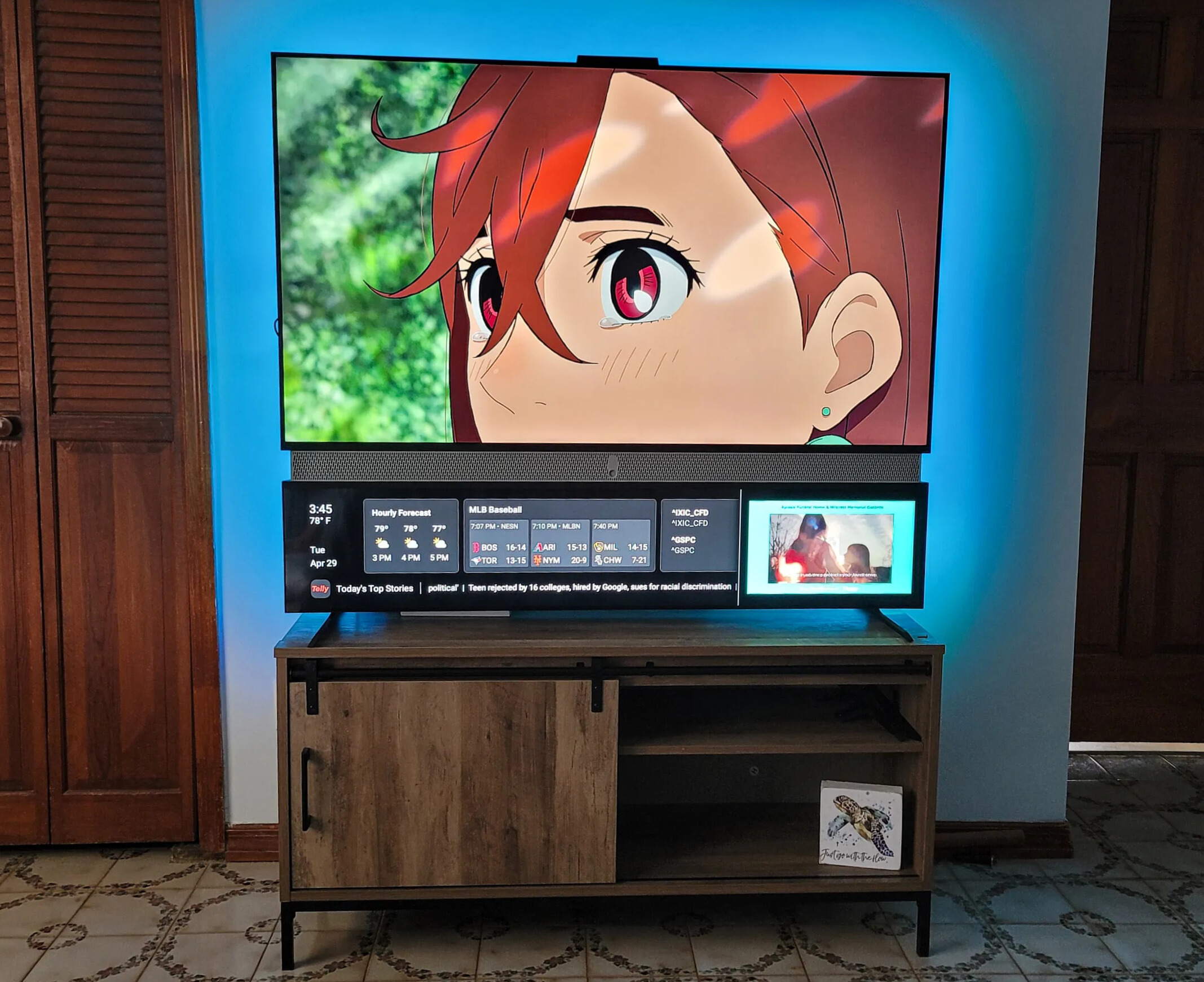 The TV is quite tall.