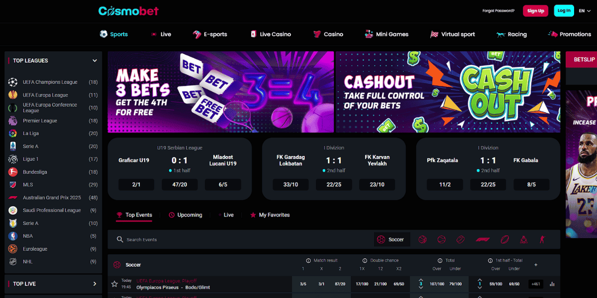 cosmobet sportsbook not on GamStop review