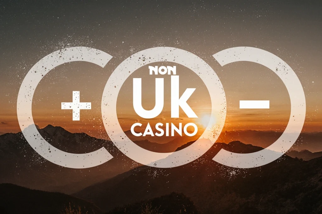 grainy banner on the topic Pros and Cons of Non UK Casinos