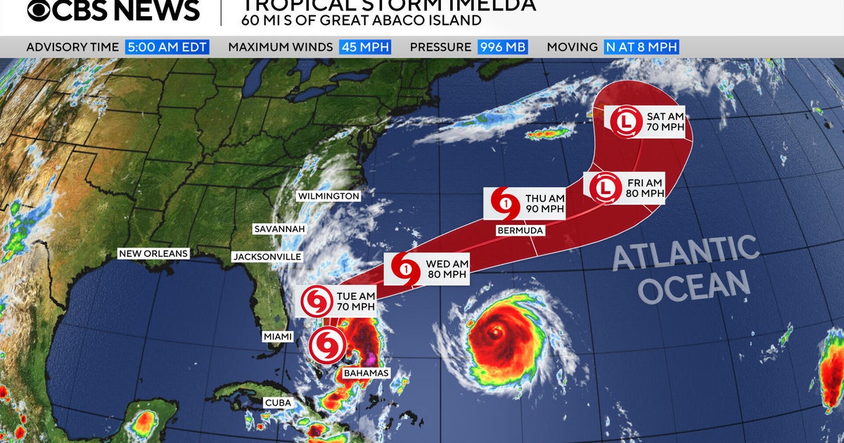 Maps show Tropical Storm Imelda as it’s forecast to become hurricane