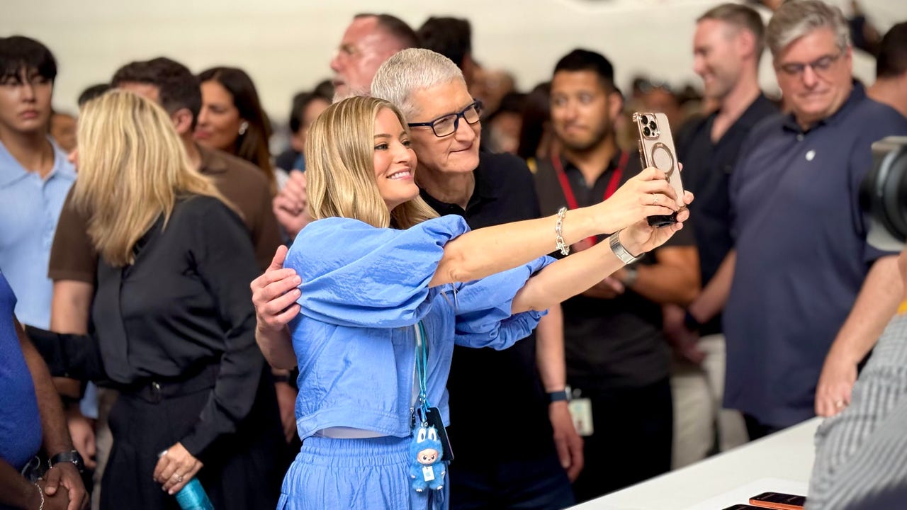 Selfie with iJustine and Tim Cook at 2025 Apple Event