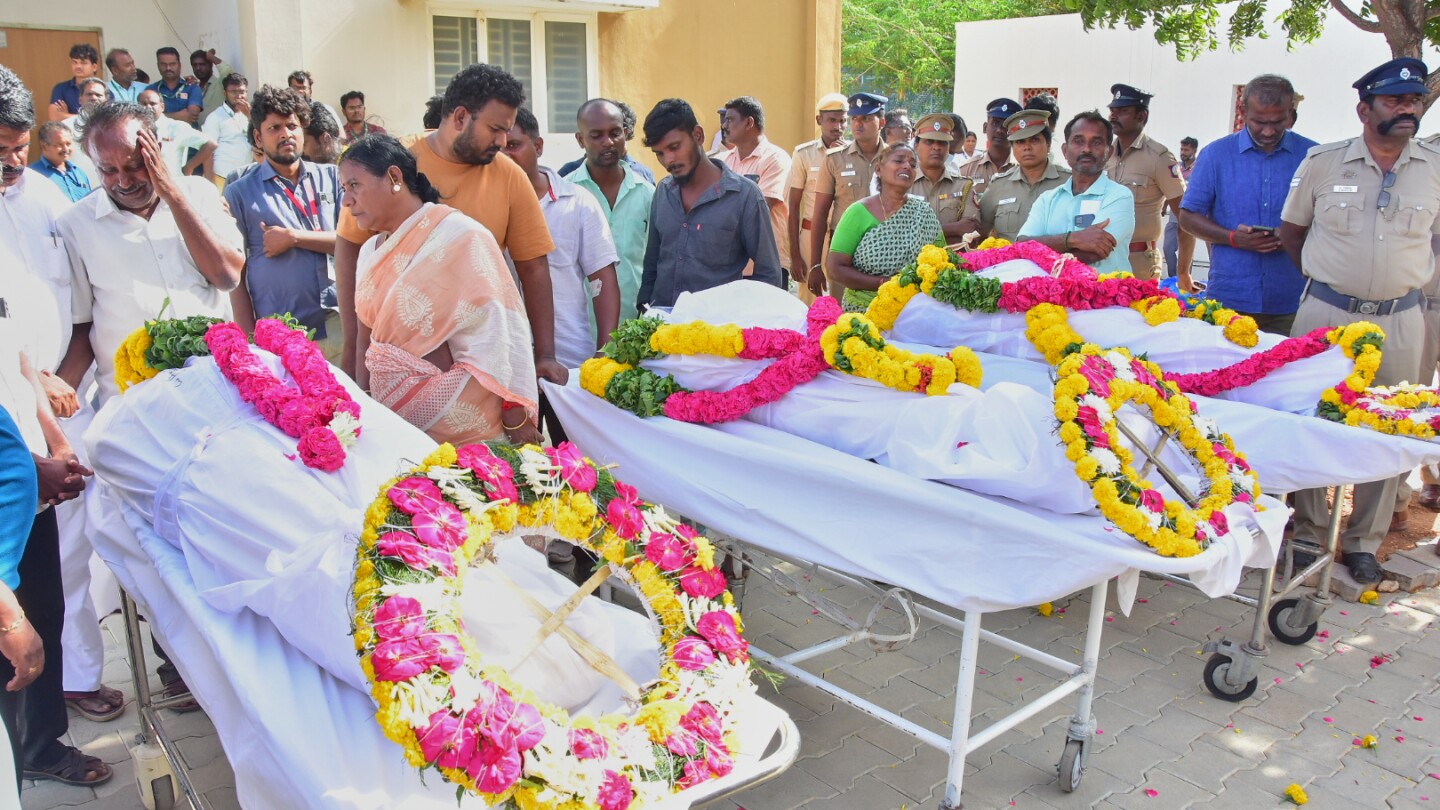 Death toll climbs to 40 after stampede at political rally for actor Vijay in southern India